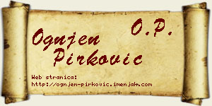 Ognjen Pirković vizit kartica